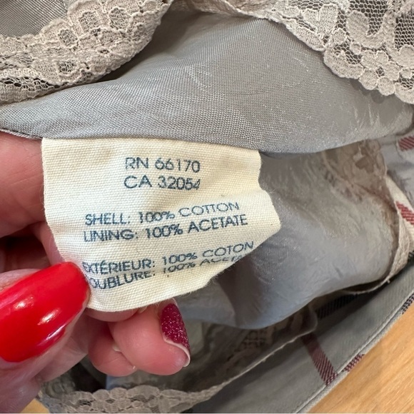 Edme‎ & Esyllte Womens Skirt 2 Anthropologie Gray Plaid Lace Lined Preppy - Picture 10 of 11